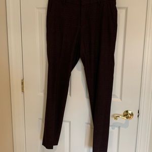 Selected Homme, plaid patterned, plum slacks, 32x32